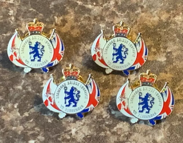 4 x LOYALIST CHELSEA ENAMEL PIN BADGES UVF UDA ULSTER FLUTE BAND