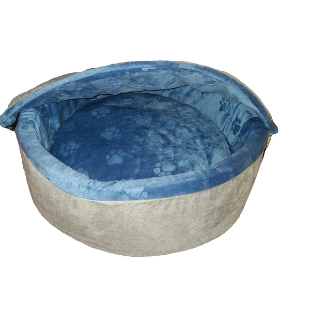 Hooded Cat Bed Large BLUE GRAY Removable Hood- K&H CAT BED Thermal CAT BED
