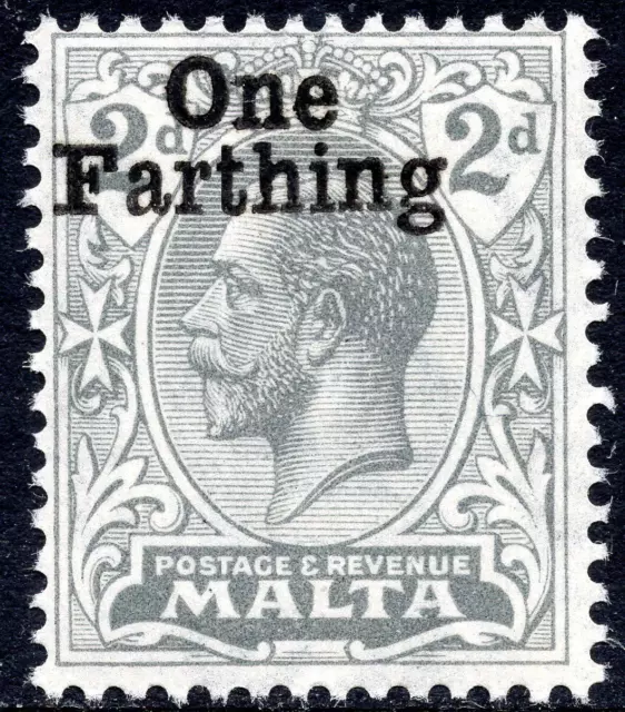 Malta 1922 SG122 ¼d on 2d Grey MNH Unmounted Mint MNH