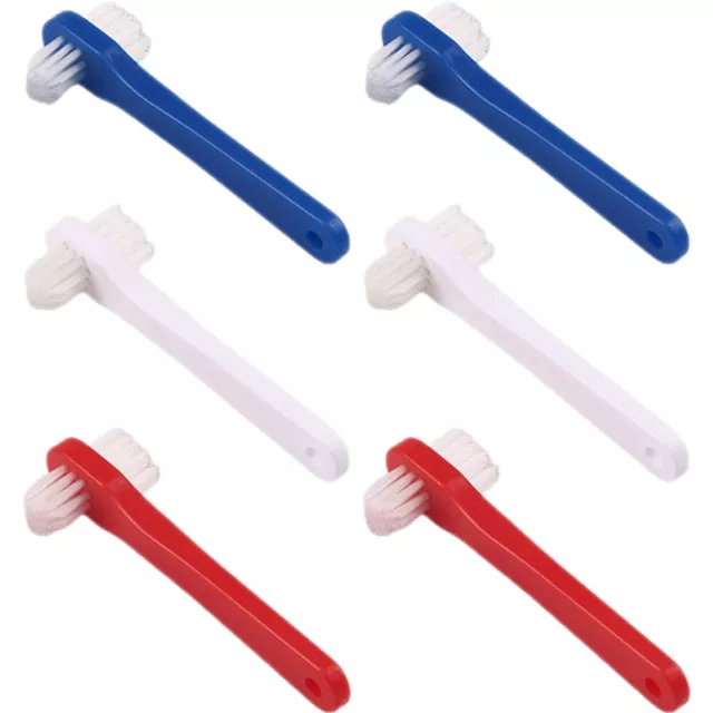 6 piezas cepillo de dientes falso de doble cabezal cepillo de dientes de mano pequeño