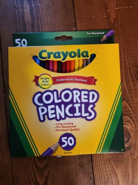 Crayola Colored Pencils Set Pre Sharpened Assorted Bright Bold Colors 50 CT