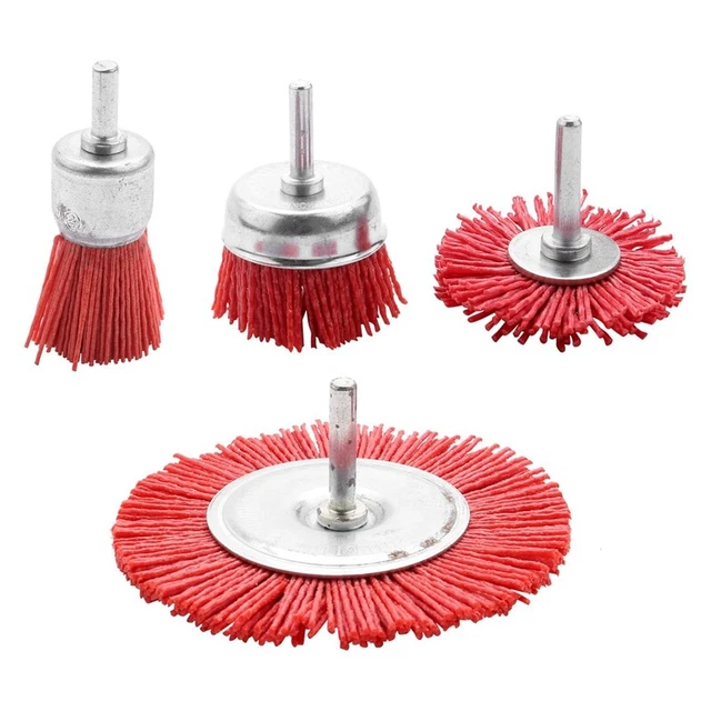 4Pcs Nylon Filament Abrasive Wire Cup Brush Nylon End Brush Kit for Drill RotaM2