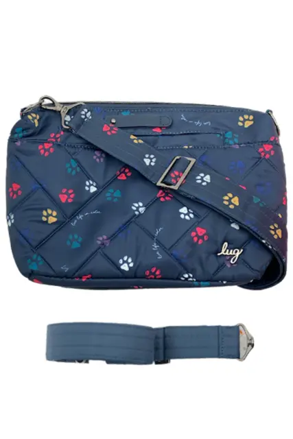 Lug RFID Quilted Crossbody Flare 2 Paws Navy