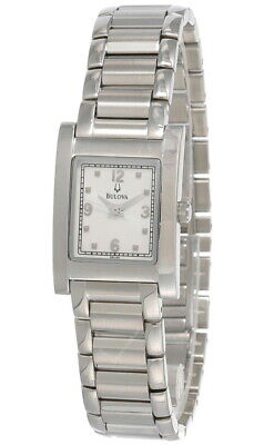 New Bulova White Dial Stainless Steel Women's Watch 96L42
