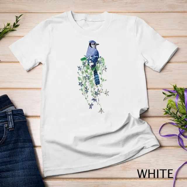 Flowers and Blue Jay Unisex T-shirt