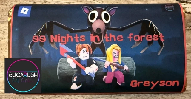 NOVELTY ROBLOX THEMED 99 Nights In The Forest Personalised Choc ...