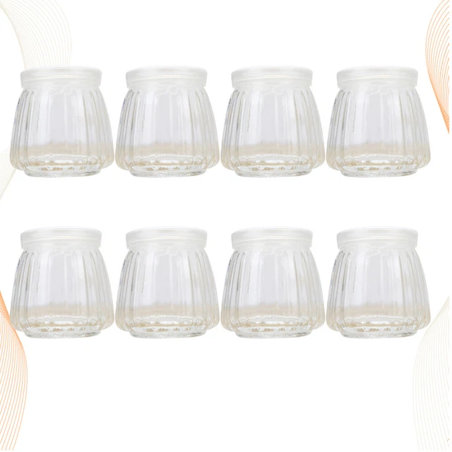 8 piezas frascos de vidrio transparente 150 ml con tapas contenedor de yogur de vidrio frascos de pudín con