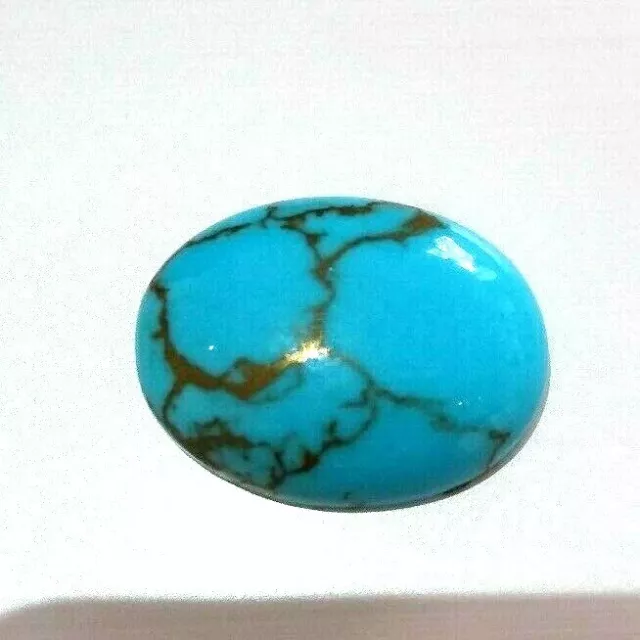 1x Turquoise / Tourquise - Ovale Cabochon Avec Pyrite 23.0x17 6x6 5mm 16,90ct. 3