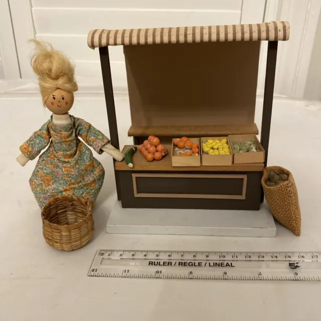 Dolls House Market Stall Miniature Food Shop C 15cm X 17 cm High Hand Made