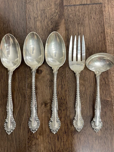 Large English Gadroo Serving Utensils