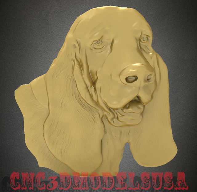 DOG HEAD 3D 3d model STL file for cnc router laser & 3d printer £1.23 ...