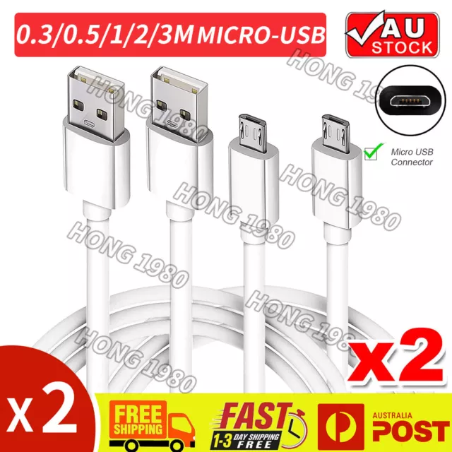 2x Fast Micro USB Charging Charger Cable for Android Google Phone 0.3/0.5/1/2/3m