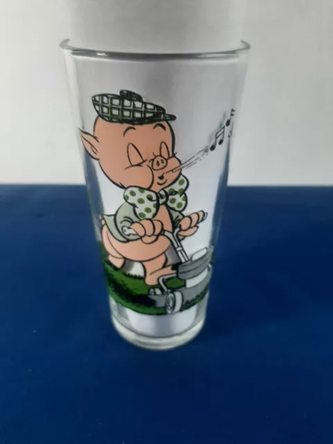 Vintage 1976 Pepsi Collector Series Glass Porky Pig & Petunia Looney Tunes