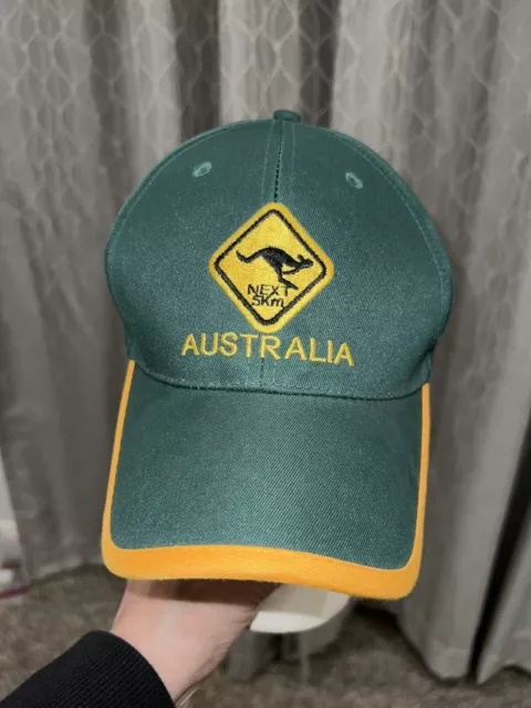 Australia Canguro Cruce 5 km Parche Amarillo en Sombrero Verde con Amarillo Usado en Excelente Condición