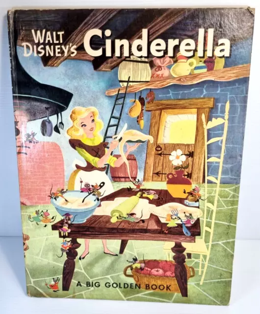 Cinderella A Big Golden Book Walt Disney (Hardcover 1950) 23rd Printing Vintage
