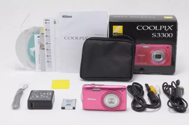 [MINT / Box] Nikon COOLPIX S3300 Pink 16.0MP Cámara digital compacta JAPÓN...