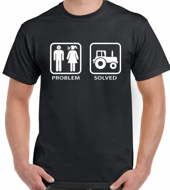 Tractor Mens Funny T-Shirt  Farming Farmer Farm Problem Solved Top
