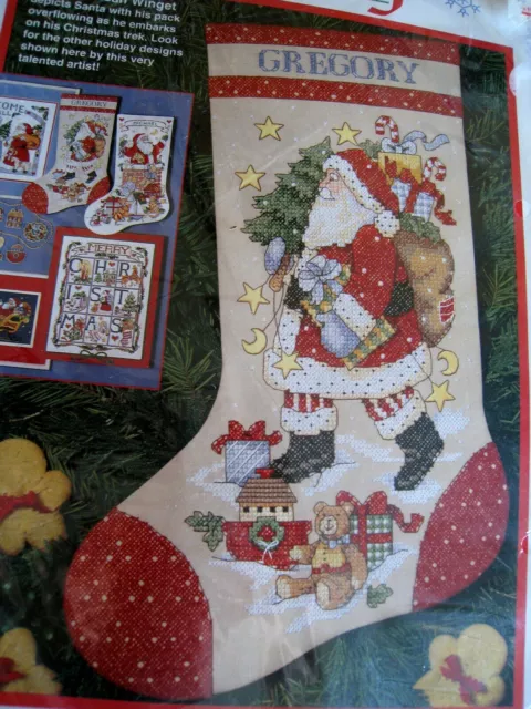 Dimensions Christmas Holiday Stamped Cross Stocking KIT,ANIMALS IN THE  SNOW,8398