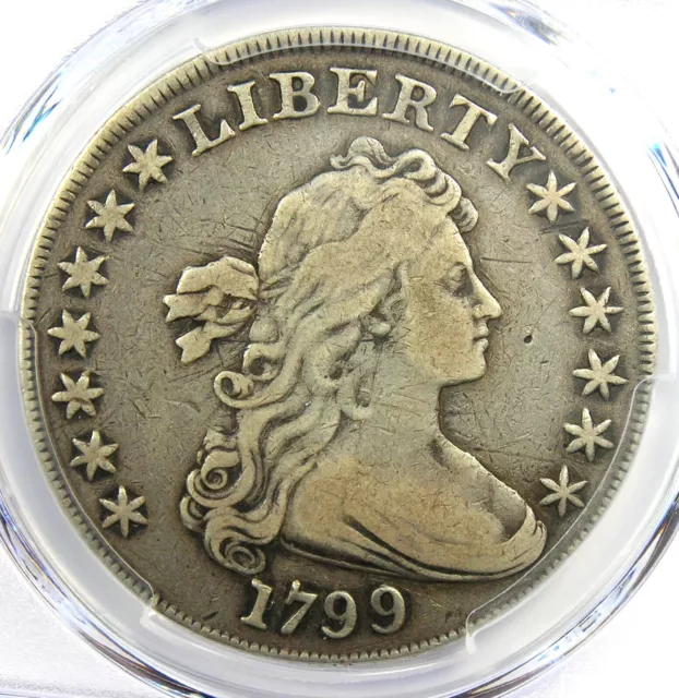 1799 Draped Bust Silver Dollar $1 Coin - Certified PCGS Fine Detail - Rare Coin