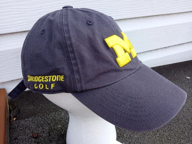 michigan wolverines hat bridgestone golf cap strap back one size