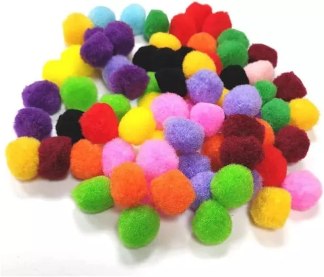 ARK Craft Pom Poms 25mm  Assorted Colour Pompoms in Packs of 25-1000