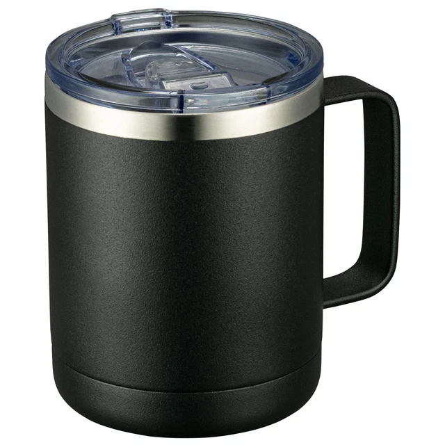 12Oz Coffee Mug with Handle and Sliding Lid,Stainless Steel Travel Tumbler Cup w