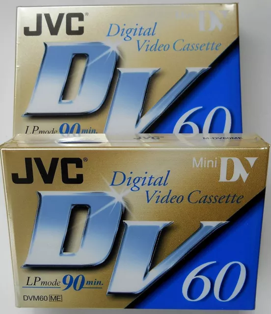 2 Casete Video Mini-Dv JVC Dvm 60 Min.sp / 90 Min LP Dvc Cassette New Mini Dv