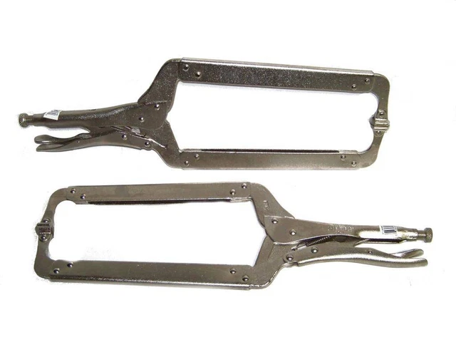 (2) 18" Locking C Clamp With Swivel Pad Set Welding Locking Pliers Clamps Tools