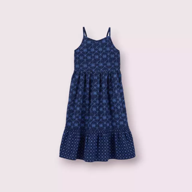 Carter's Girl Tiered Sundress NWT Size 14 NAVY BLUE LINEN DRESS