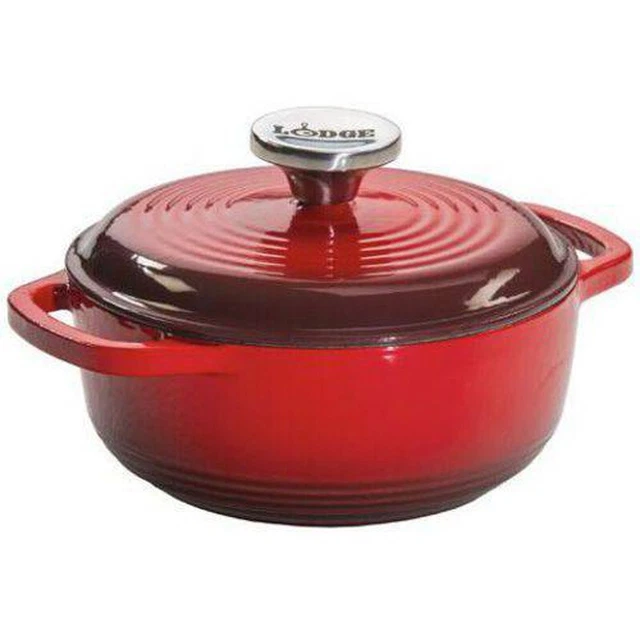 Lodge 1.5 Quart Enameled Cast Iron Dutch Oven Red