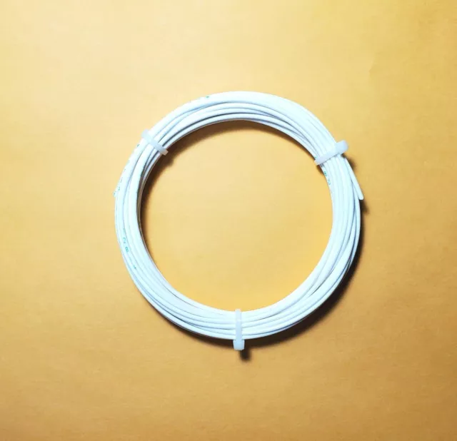 12 AWG White, Mil-Spec Wire, (PTFE) Stranded Silver-Plated Copper, 25 ft.