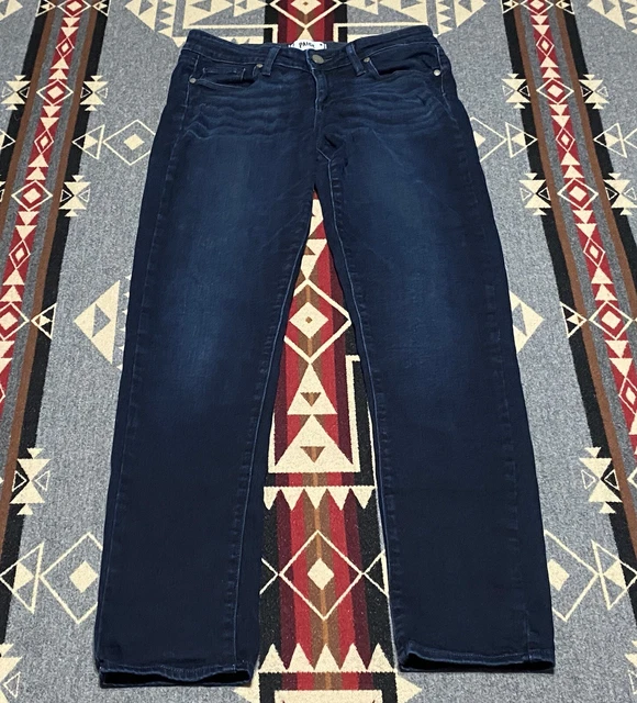 PAIGE Womens Dark Wash Skyline Ankle Peg Skinny Zip Front Jeans Sz 26x28 T4