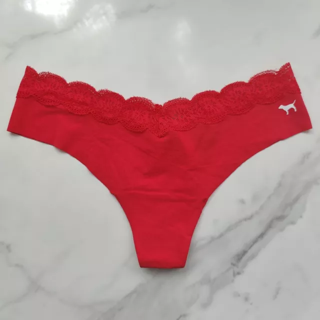 VICTORIAS SECRET PINK Lace Strappy Thong Panty Red Pepper Plaid size XL NWT  $6.00 - PicClick