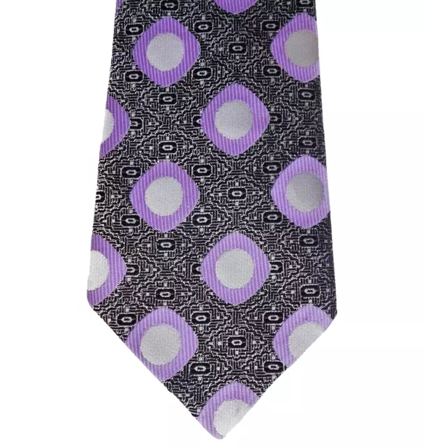 Corbata Prova vintage finales de 1960 4 pulgadas de ancho estilo hippy púrpura negra blanca