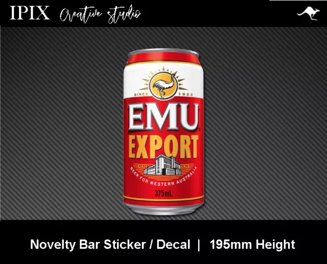 Emu Export Beer Can Decal | Sticker | Bar | Novelty | Man Cave | 122Mm Height |