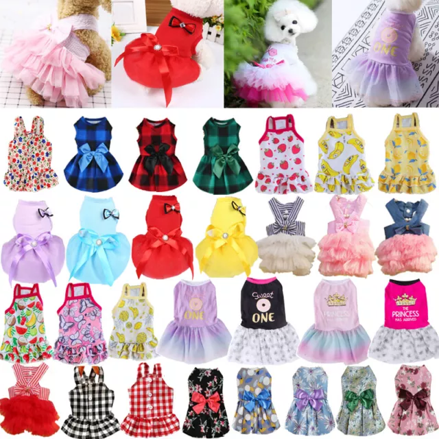 Pet Clothes Summer Small Dog Cat Dress Cute Princess Chihuahua Puppy Skirt US*