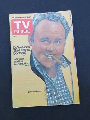 TV GUIDE magazine August 30 1975 Archie Bunker Carroll O'Connor No Label