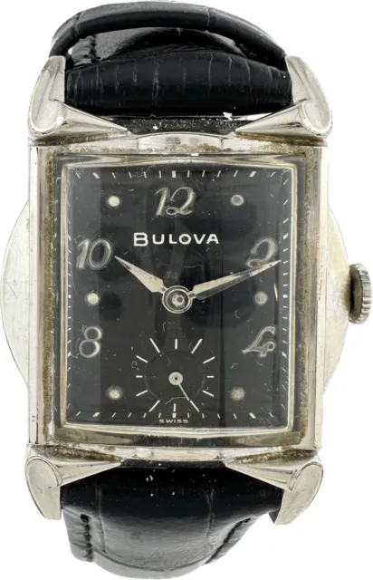 Vintage 1959 Bulova Ambassador F Men's Mechanical Wristwatch 11AF 10k White RGP