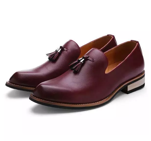 MENS FAUX LEATHER Tassel Decor Slip On Loafers Shoes Dress Formal $30. ...