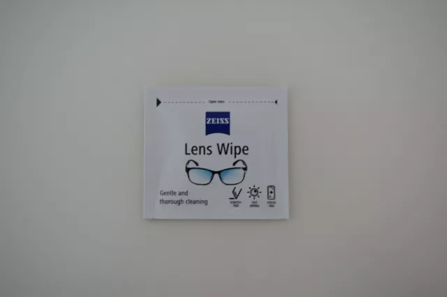 ZEISS Lens Wipes 200x pack individually wrapped moist wipes for glasses lens