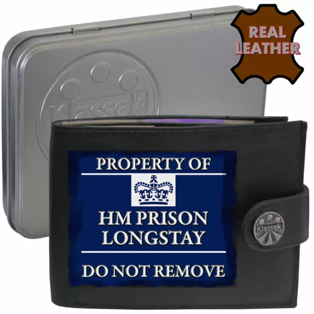 HM Prison Service Wallet Soft Leather HMS Funny Novelty Men's Gift Tin RFID