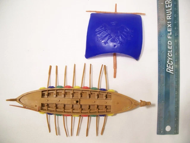 Rare Giant Hong Kong Blue Viking Ship Boat Ho 1/72 25Mm Plastic Playset