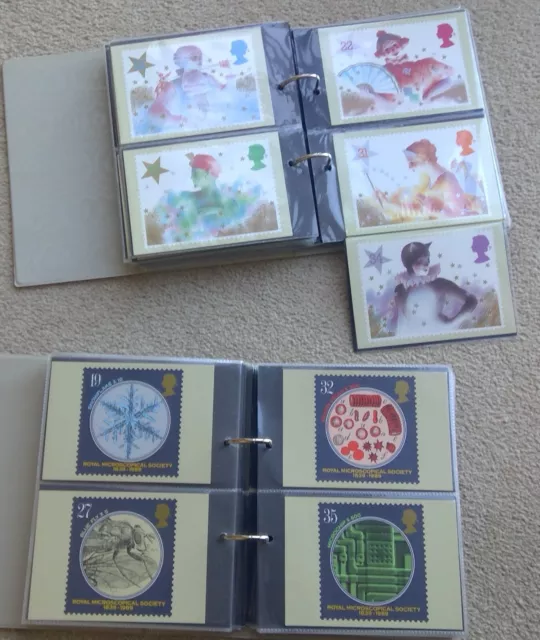 70 Royal Mail PHQ postcard stamp sets 1982-1991 job lot in albums mint condition 3