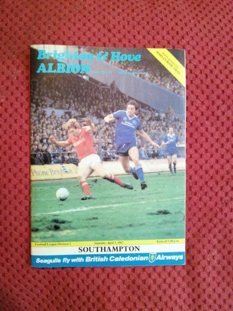 Brighton And Hove Albion V Southampton 3 Apr 82 Div 1 Programme