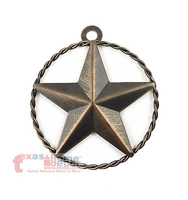 Rustic Tiny Small Barn Star Twisted Wire Ring 4 inch Tin Metal Brushed Copper