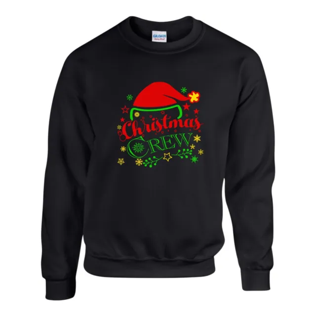 Christmas Crew Jumper, Funny Santa Hat Ugly Xmas Day Sweatshirt Gift Unisex Top