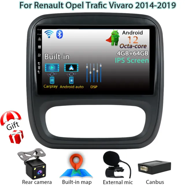 4G+64G Android 12 Autoradio lecteur vidéo multimédia pour Renault Trafic 3  2014-2021 Opel Vivaro B 2din GPS Stéréo DSP Carplay FM - Cdiscount Auto