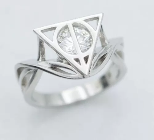 Harry Potter Deathly Hallows 2.00 Ct Round Cut Real Created Engagement Ring