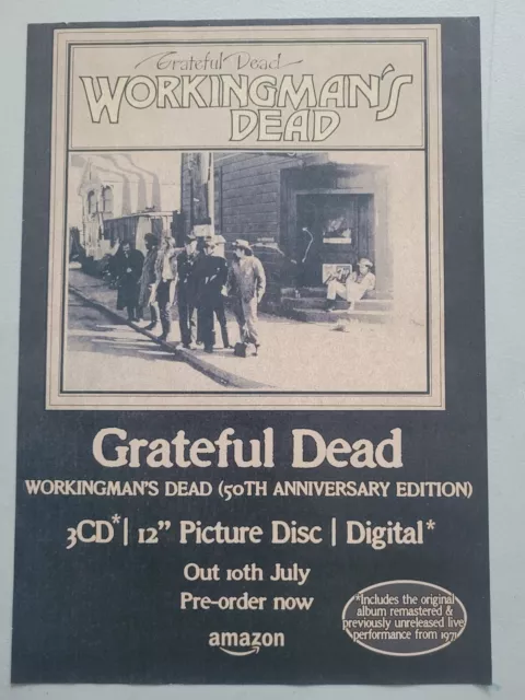 Grateful Dead Workingman's Dead 50Th Anniversary Full Page Magazine Advert A4