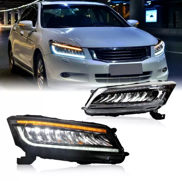 HCmotion LED Headlights For Honda Accord Sedan 2008-2012 DRL Start up Animation